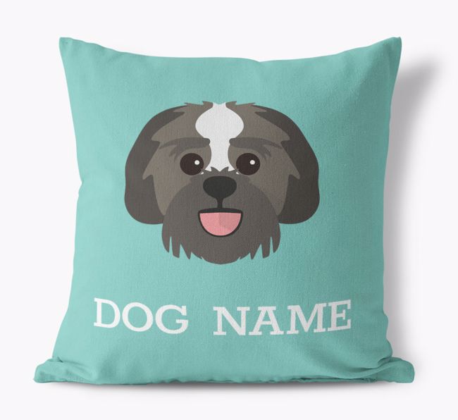 {dogsName}'s Icon: Personalized {breedFullName} Canvas Pillow